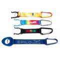 Hot Sale Logo Custom Silk Screen Polyester Wrist Lanyards Sublimation Bottle Holder Keychain Lanyard with Carabiners