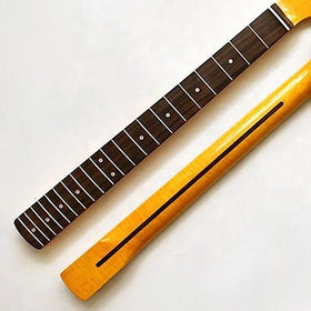 Yasen Custom Guitar Neck 21 Fret 9.5 Inch Radius Tiger Flame Maple Electric Guitar Neck With Rosewood Fingerboard