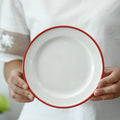 Korean Style Ins Breakfast Dessert Plate Hand Painted Christmas Red Side Salad Pasta Plate