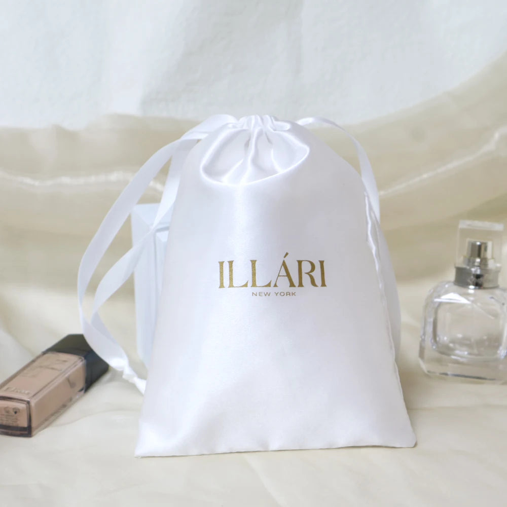 Custom Logo Screen Printed Silk Satin Hair Extension Storage Bags with Industrial Use for Gifts