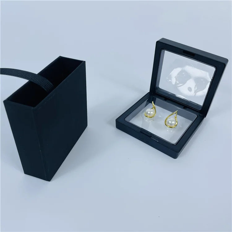 Recyclable Spot Goods 7x7x2cm Soft Touch Paper Sliding Packaging Boxes Paper Jewelry Set Drawer Boxes for Earring Necklace