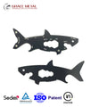 OEM Custom Logo Stainless Steel Shark Shape 15-in-1 Multi-Functional Business Promotional Key Chains Silk Screen (Antique/Modern