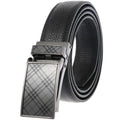 LY33-30015-5 OEM Custom Classic Designer Ratchet Automatic Buckle Cowhide Men's Adjustable Real Genuine Leather Belt for Men