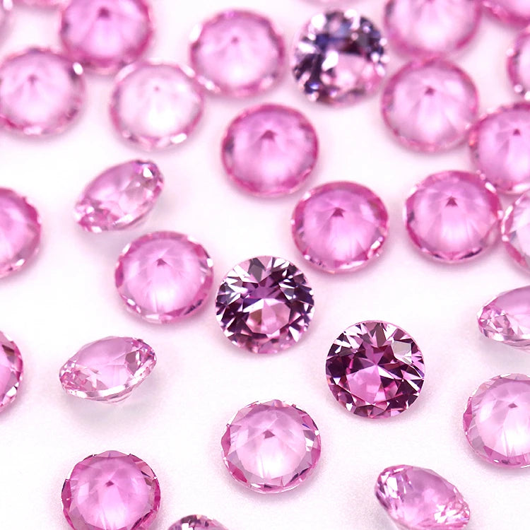 Factory Wholesale Loose Gemstone 0.8mm-3.0mm Round Brilliant Cut Red Ruby Stone Synthetic 2# Ruby Corundum