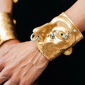 High-End Luxury Fashionable Three-dimensional Nose Eyes Design Touch Face Features Wide Version Wristband Bracelet