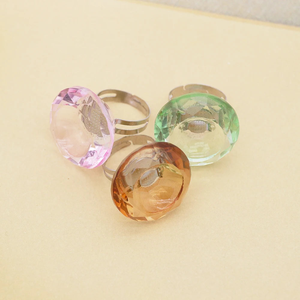 New Style Transparent Crystal Glue Ring Glue Pallet Holder Rings Eyelash Extensions Glass Glue Rings