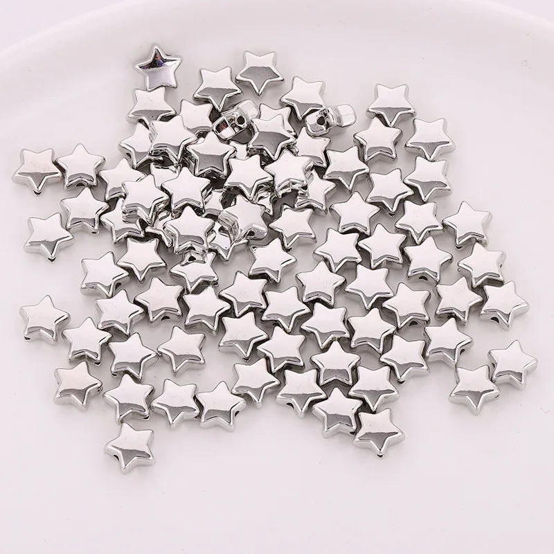 100pcs/bag Pentargram CCB Loose Spacer Beads for Jewelry Making
