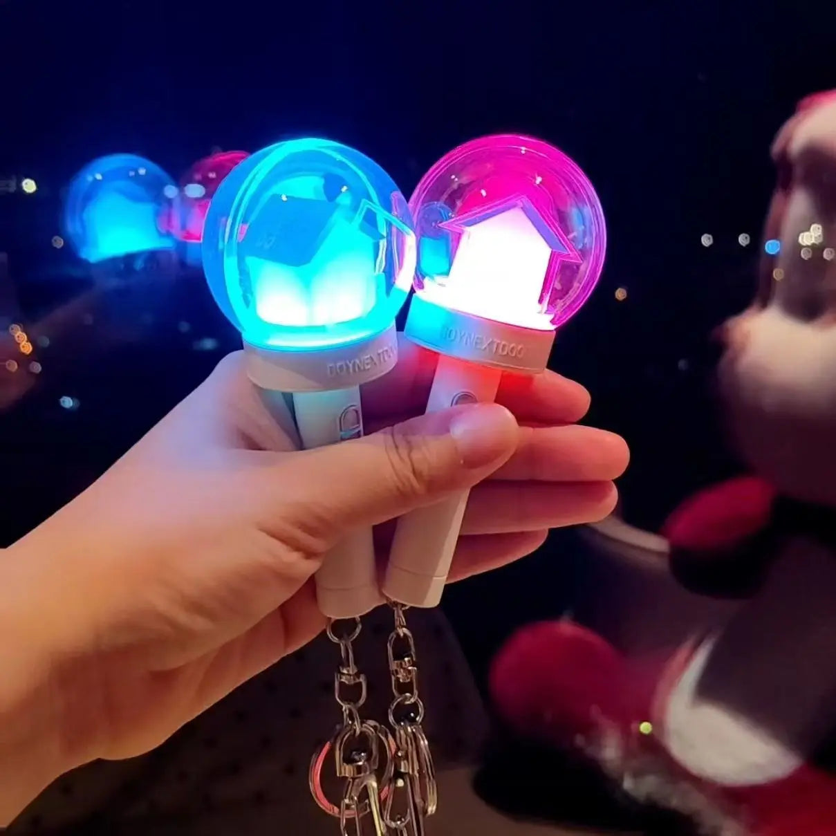 New Arrival Mini LED Light Castle Pendant Keyrings Customizable LED Glow Stick Keychain for Concerts