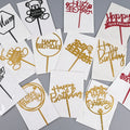 Gold Black pink Red Acrylic Cake Topper Happy Birthday Cake Topper Cake Decoration Supplies