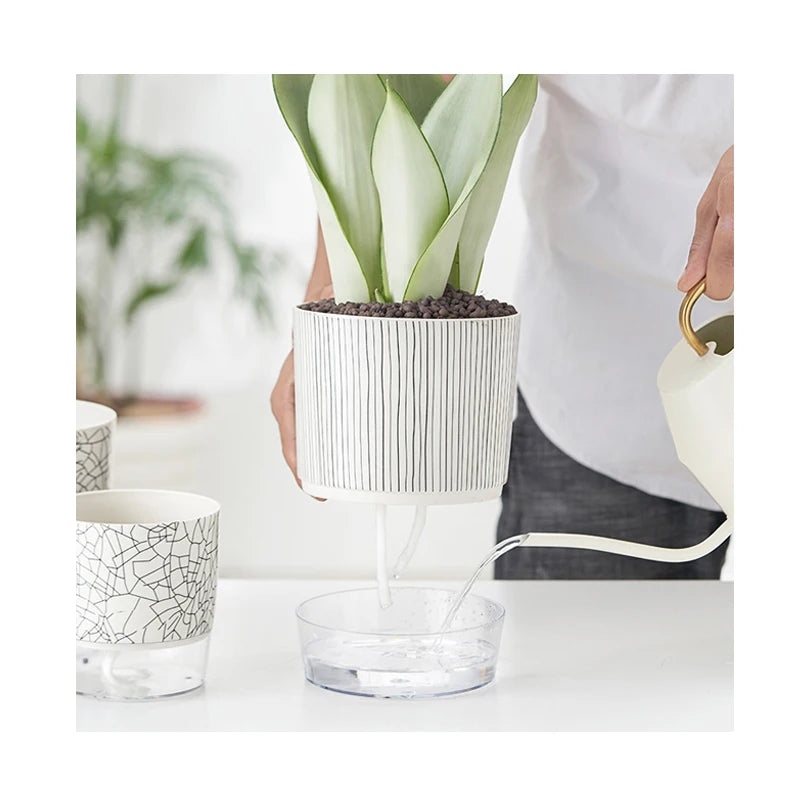 Home Office Plastic Flower Pots Indoor Planter Automatic Self Watering Pot of Plants