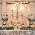 80cm Tall Beautiful Wedding Table Center Pieces clear 5 Arm Glass Candelabra for Wedding with Glass