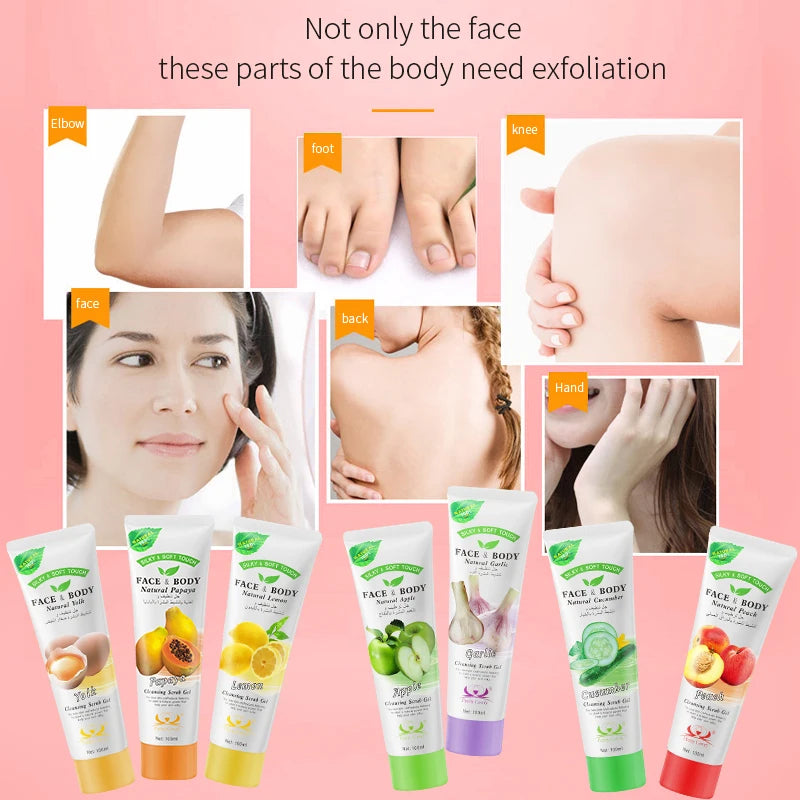Private Label Pretty Cowry Hot Sell Natural Extraction Tender and White Skin Deep Cleaning  Exfoliating Gel
