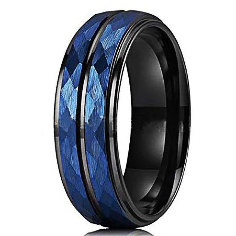 Men's Tungsten Wedding Carbide Rings New Design Thin Blue Line Fashion Jewelry for Parties