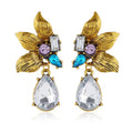 KQEH696 Wholesale Vintage Leaves Stud Earrings Teardrop Stud Earrings for Women