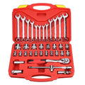 Set of 37pcs Manual Machine Auto Repair Combination Tool Sets Hand Impact Spanner 1/4" Small Socket Wrench&screwdriver Bits Kits