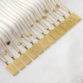 New Zodiac 18K Gold Square Pendant Clavicle Chain Necklace 18K PVD Gold Plated Stainless Steel Jewelry Necklace Gifts for Women