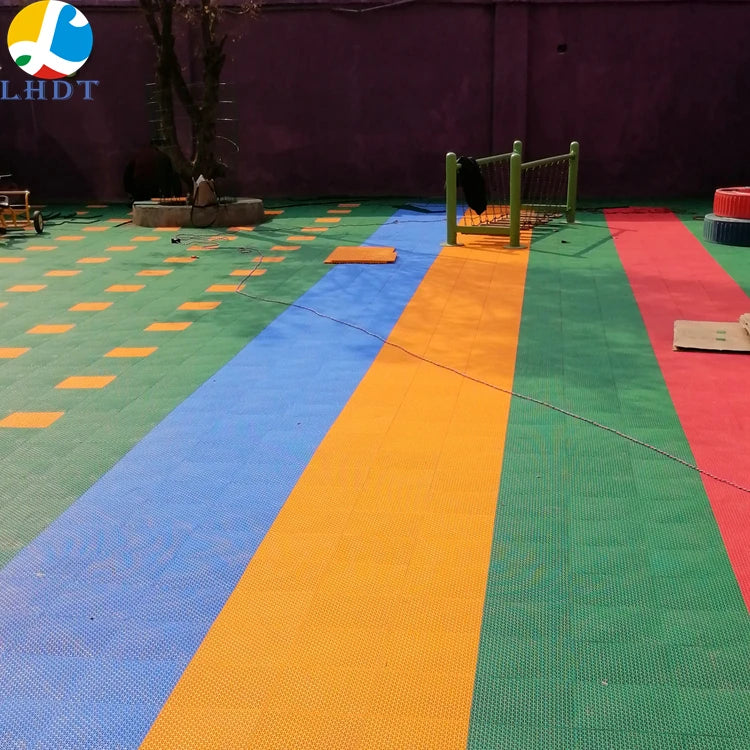 Portable Basketball Court Surface Volleyball Rubber Floor Outdoor Badminton Court Kindergarten Flooring