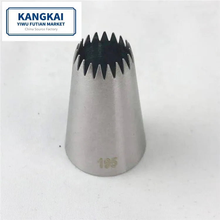 #195 High Quality OEM 1pcs Middle Size 304 Stainless Steel Creative Cupcake Cookie Shape Piping Nozzle Tips Food Contact Safe