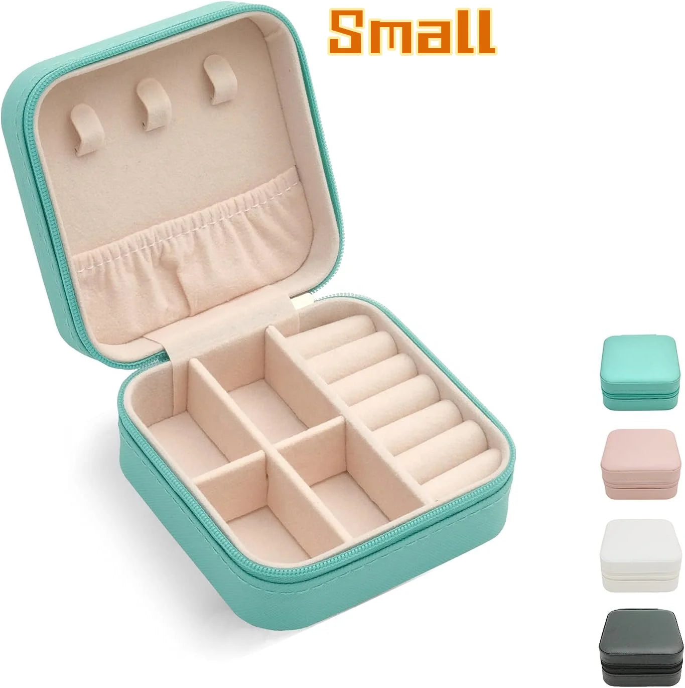 Small Travel Jewelry Box Organizer Display Case for Girls Women Gift Rings Earrings Necklaces Storage