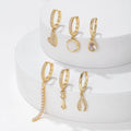 6Pcs Luxury Zircon Heart Tassel Earrings for Women Gift Jewelry Earrings Set
