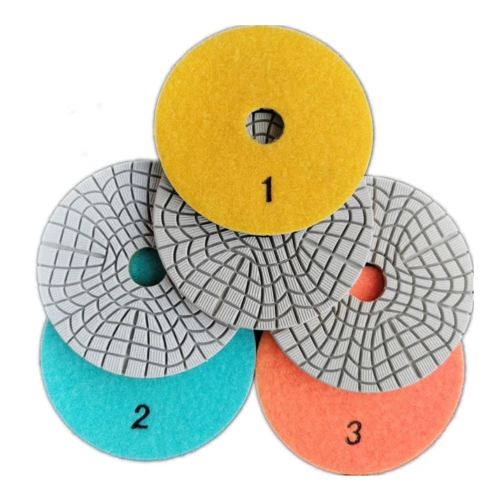 TRUE SHINE 4 Inch Dry or Wet Diamond Polishing Pad Set for Stone