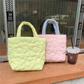 Women's Bag Quilted Cotton Padded Flower Pattern Brand Designer Top-handle Bag Stitching Small Purses and Handbags