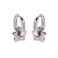 Retro Design Stainless Steel Hypoallergenic Silver Star Shaped Women's Hoop Earrings Fashion Jewelry Earrings