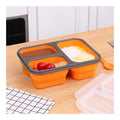 Top Seller BPA Free Microwavable Completely Divide 3 Grids Sturdy Silicone Bento Lunch Box Collapsible Food Storage Containers