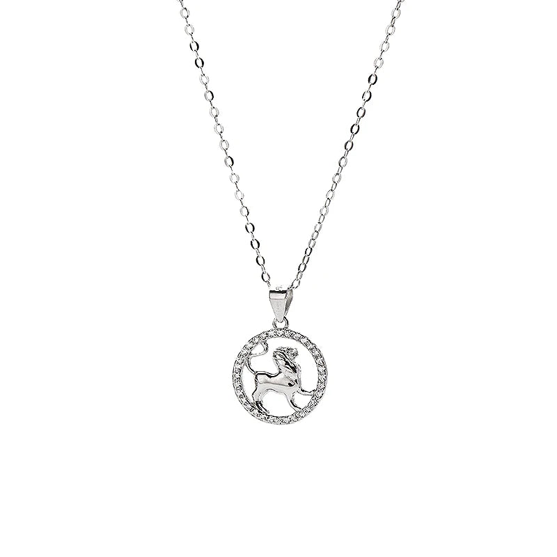 Ready to Ship  Gold Plated Zodiac Sign Necklace CZ Zircon 925 Sterling Silver Necklace