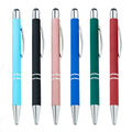 Multi-color Retractable Office Student Stationery Rubber Coated Metal Pen Custom Logo Touchscreen Aluminum Barrel Ballpoint Pen