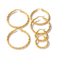 Waterproof 18K Gold Plated  Stainless Steel Jewelry Big Twist Circle Geometric Hoop Earrings for Women