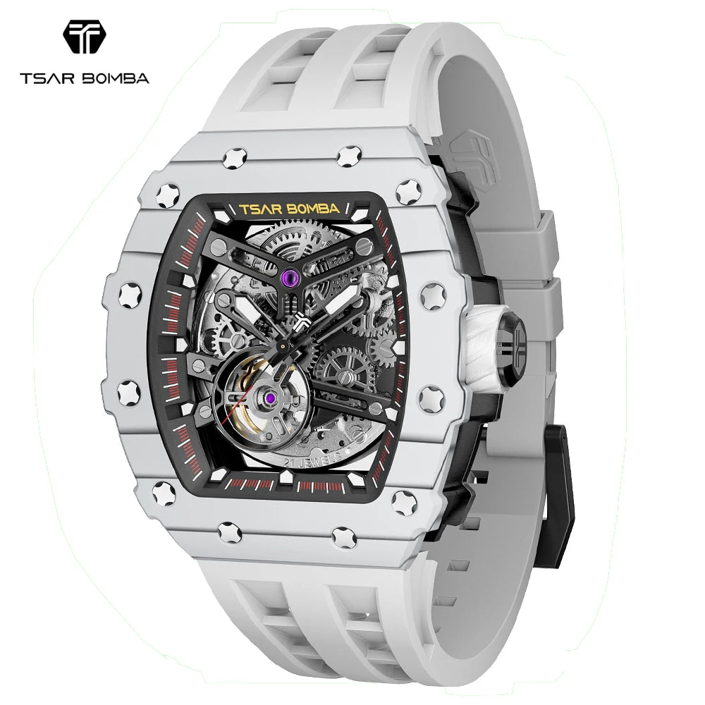 For Luxury Automatic Men's Mechanical MIYOTA Limited Edition Wristwatch Sapphire Crystal Dial Window Carbon Fiber Case