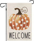 Beautiful Personalized Patterns Welcome Pumpkin Fall Garden Flags for Farmhouse Welcome Banner