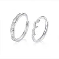 Wholesale Silver 925 Jewelry Adjustable Geometric Pure S925 Sterling Silver Pair Eternity Promise Couple Wedding Ring Set