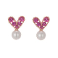 REETI 925 Sterling Silver Heart Rose Gold Stud Earrings for Women  Trend Personality Lady Fashion Jewelry