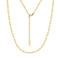 RINNTIN SC83 925 Sterling Silver 2.2mm Paperclip Chain Necklace Italian Dainty 14K Gold Women's Basic Choker Necklace