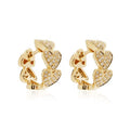 Gemnel Jewelry Supplier Shine Pave Zirconias Heart Shaped 18K Gold 925 Silver Small Hoop Earring