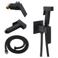 Modern Square Brass Handheld Toilet Bidet Sprayer Kit Black Portable Bathroom Accessory