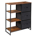 Wooden Metal Frame Opening Multipurpose Storage Rack Shelf Storage Cabinet with Drawers