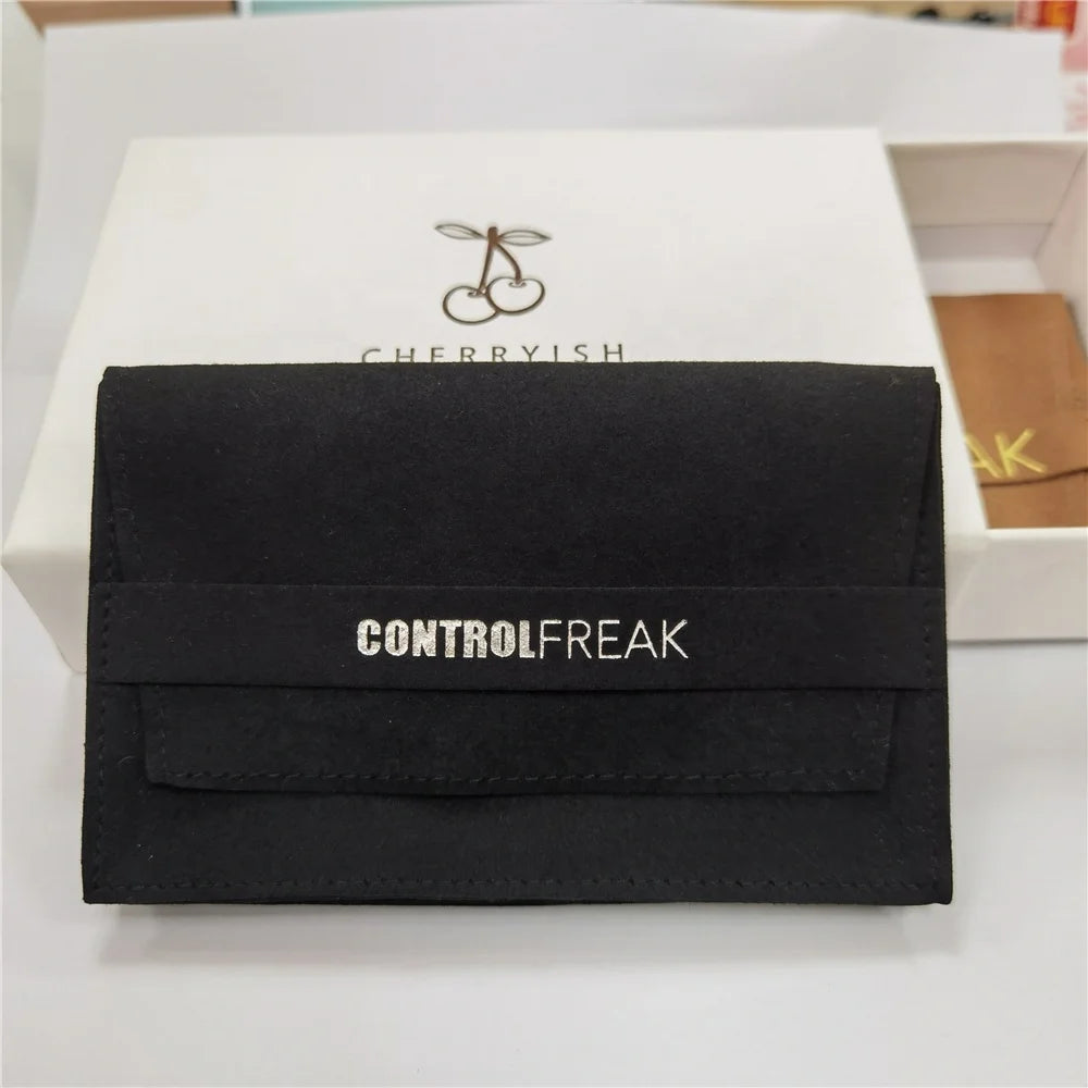 Custom Logo Black Suede Microfiber Jewelry Envelope Pouch for Necklace and Earring Storage Package Use