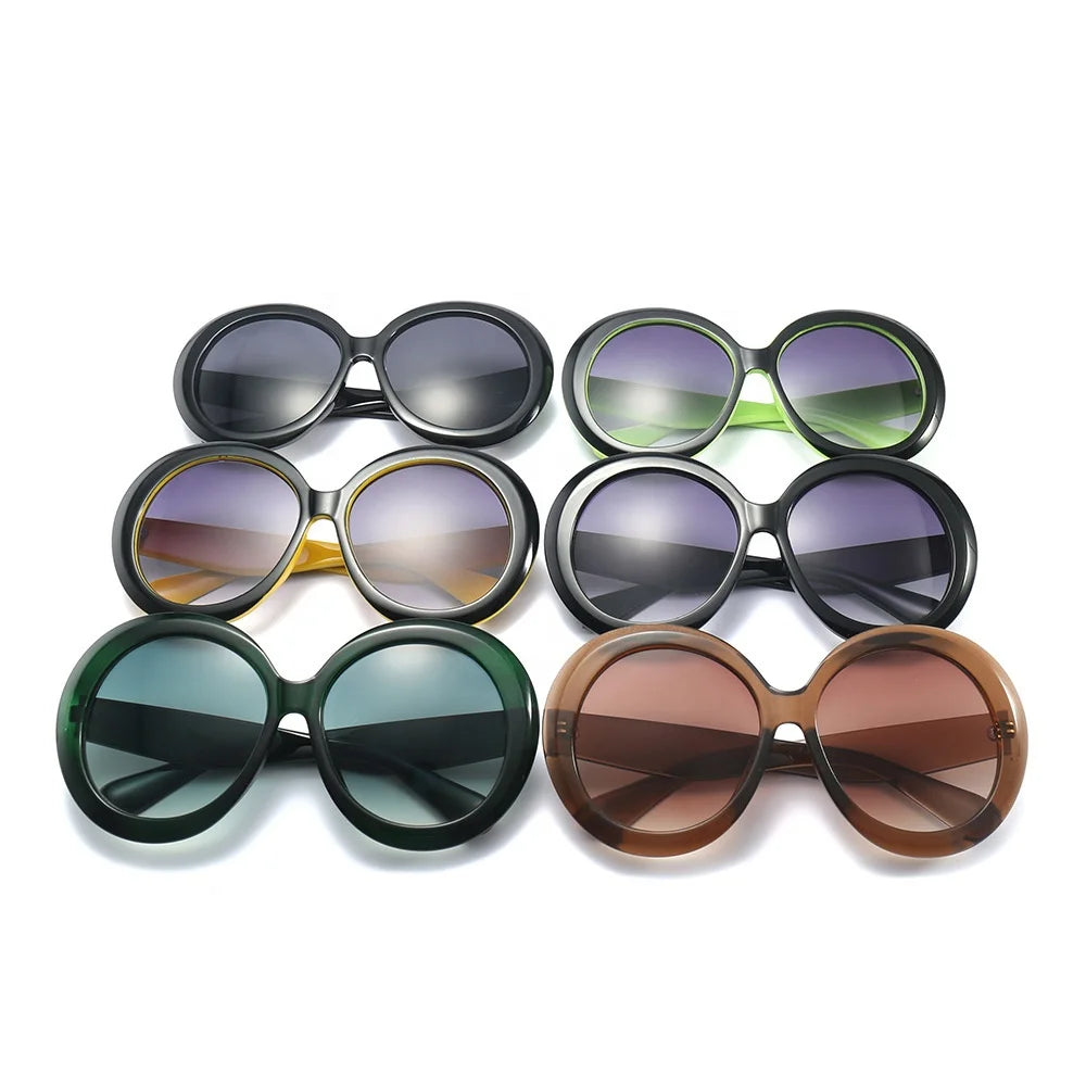 UV400 Simple Style Retro Custom Logo Circle Round Sun Glasses for Men Women