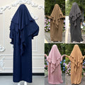 Islamic Multicolor  CEY Plain Modesty Long Payer Dress Hoddie Simple Muslim Women Daily Clothes Abaya Two Layers Khimar