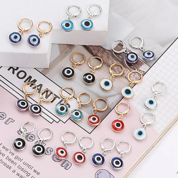 Evil Eye Drop Earrings Women Dainty Nazar Jewelry Good Luck Protection Turkish Blue Evil Eye Earrings for Girls