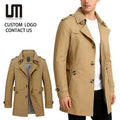 Custom Logo Hot Selling Autumn Winter Fashion Streetwear Men s Business Windbreaker Long Jackets Cotton Trench Coats