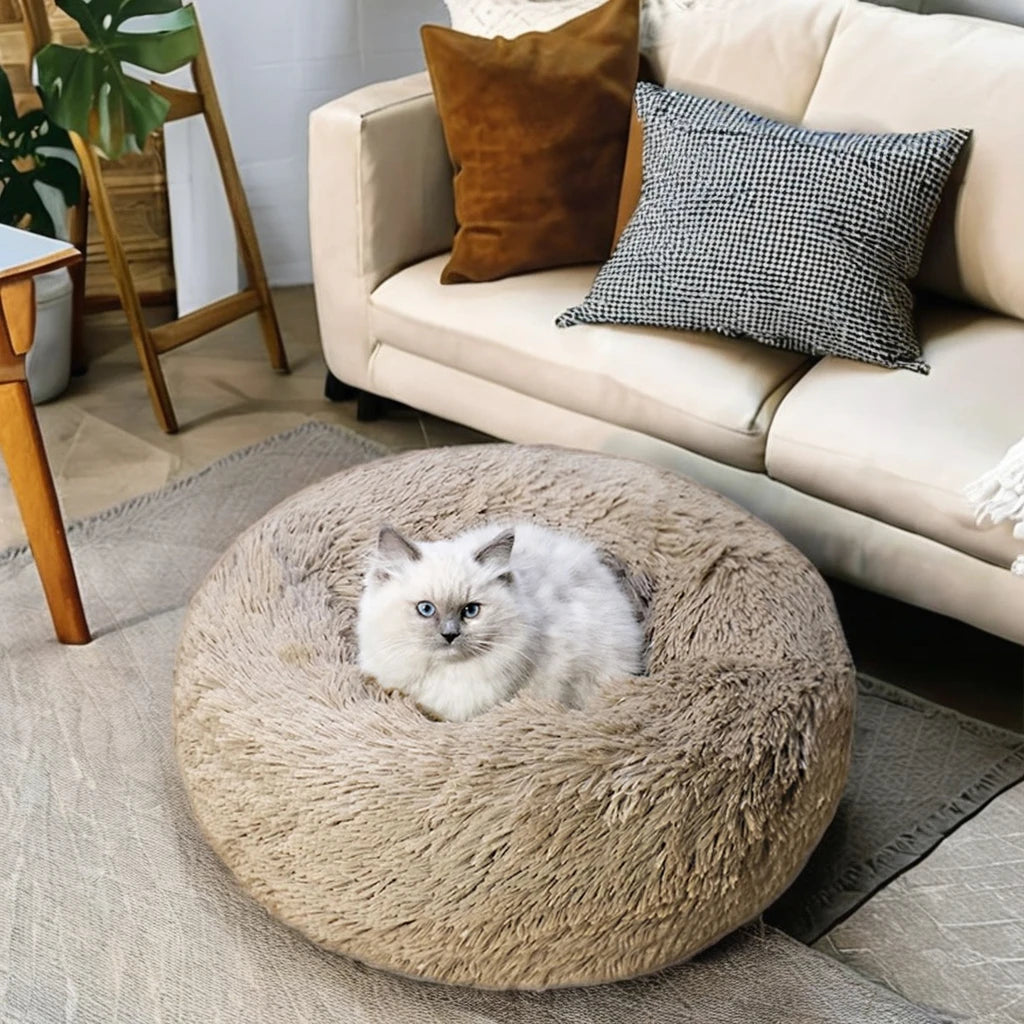 Hot Sale Velvet Pet Nest Small XL Cats Dogs Bed Animal Pattern Winter Warm Soft Long Plush Removable Function Made Oxford Fabric