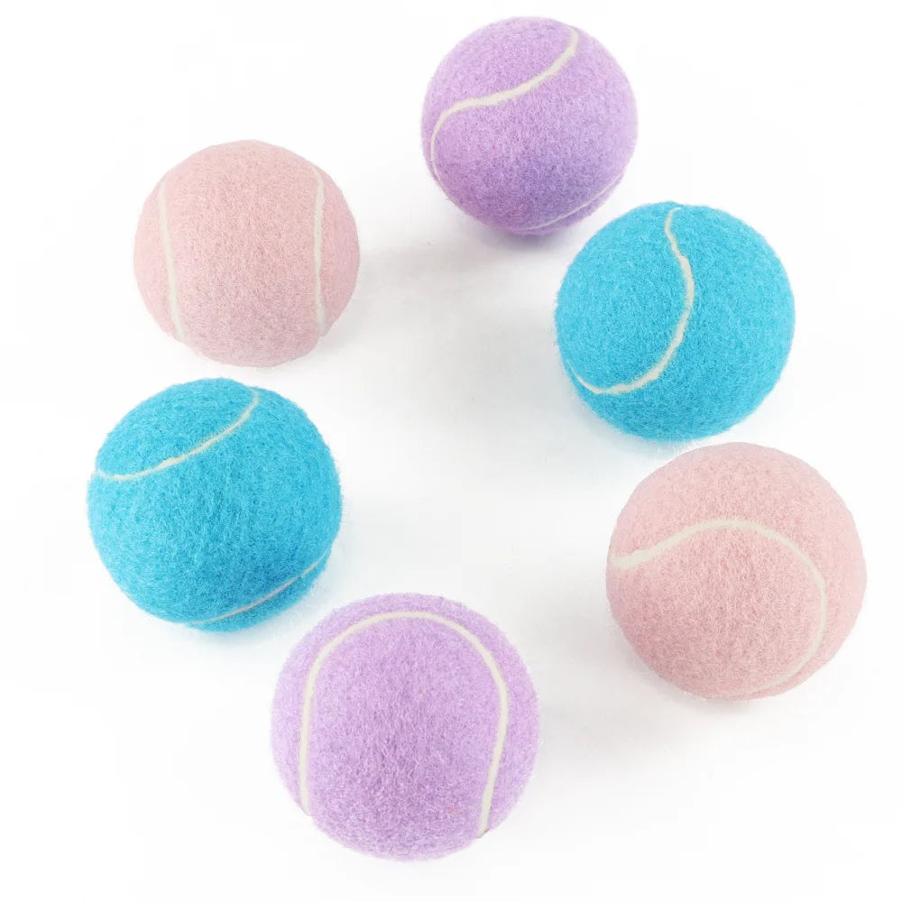 Pet Suppliers Custom logo Eco-Friendly Throwing Dog Chew Toys Wholesale Rubber Pet Tennis Balls Interactive Dog Toy Ball