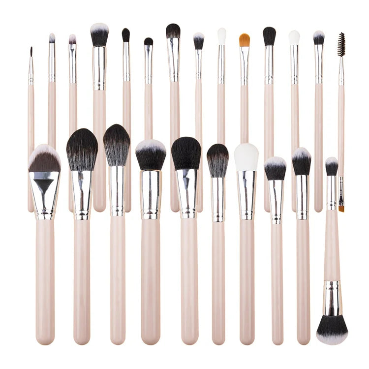 Luxury 24 Piece Makeup Brush Set with Pink Handle Private Label Available Ideal for Professional Artists and Beginners