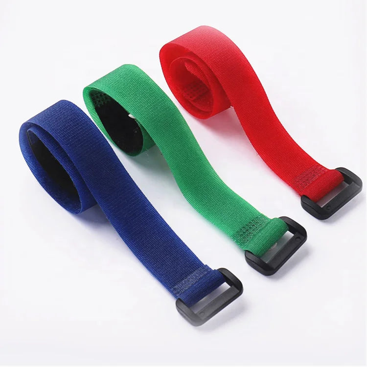 Self-Gripping Cable Ties Fastening Tape Double Side Stick Strong Adjustable Hook and Loop Strap With Buckle