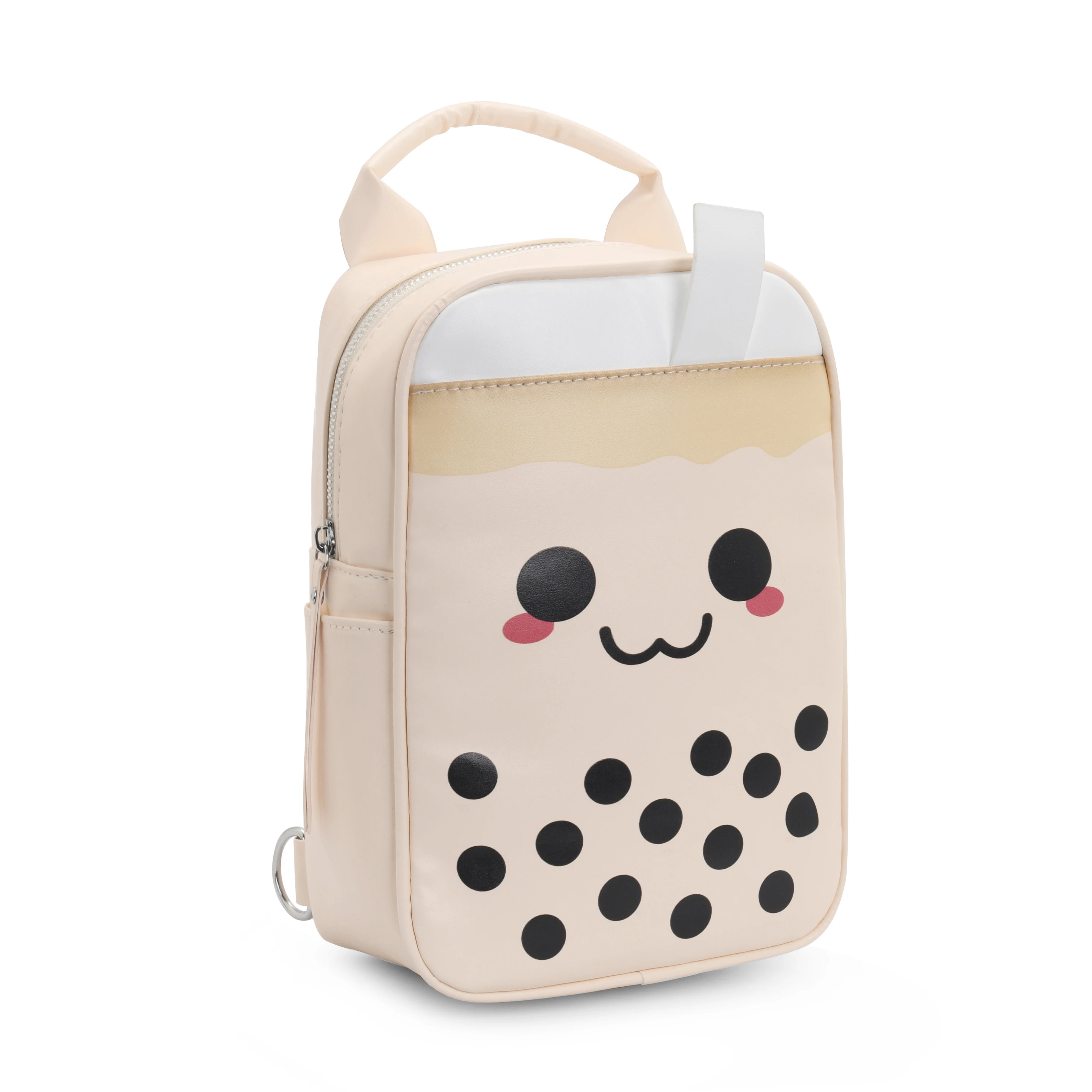 Cute Boba Three Ways Wearing Women Mini-backpack PU Leather Boba Bag Crossbody Shoulder Bag
