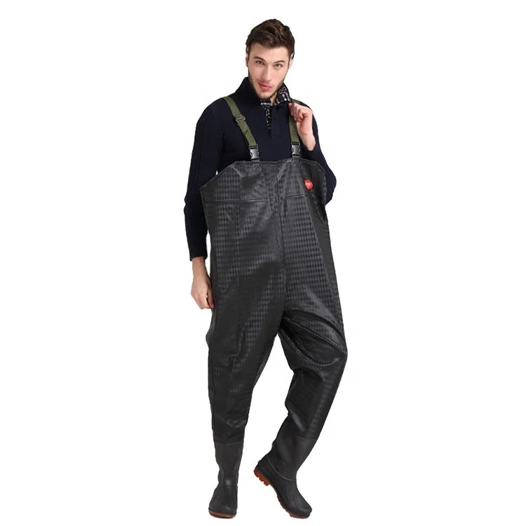 One-Piece Half Fishing Waders PVC Fly Breathable Water Pants with Thickened Back Fork Boot Manufacturer's Fishing Gear